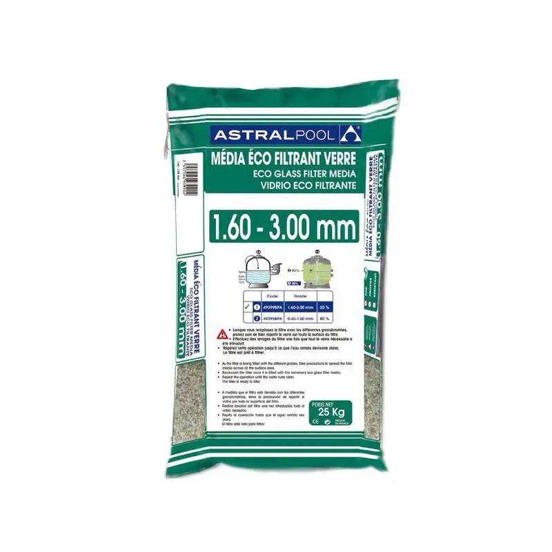 VERRE ECO FILTRANT 1,6 - 3 MM SAC 25 KG