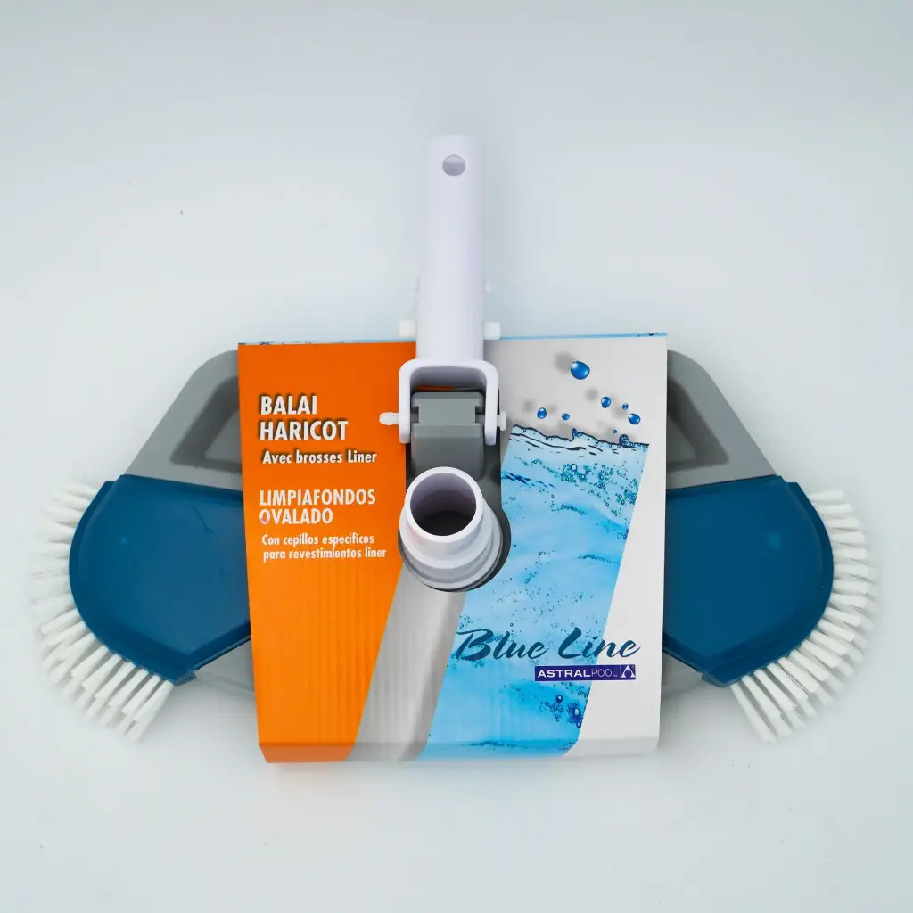 BALAI HARICOT AVEC BROSSE PISCINE LINER BLUE LINE